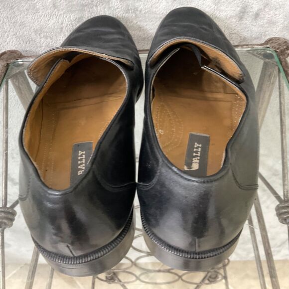 Bally Brenio Men’s Size 9.5 D Black Leather Slip On Loafers Dress Shoe Logo main image 5